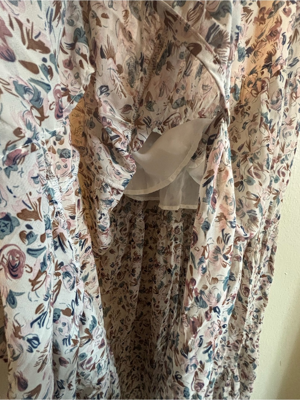 SHEIN Bohemian Floral Tiered Maxi Skirt in Cream and Teal - Picture 8 of 9